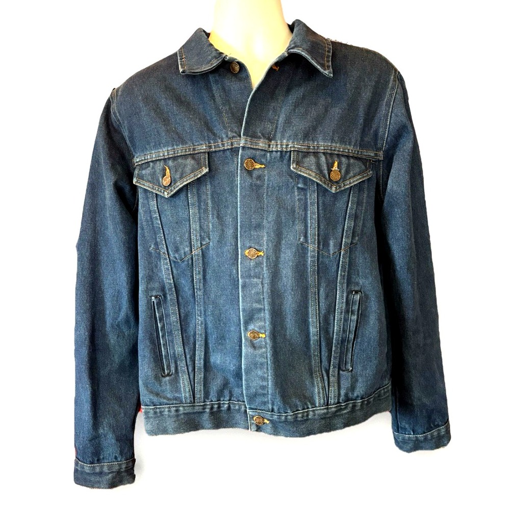 Vintage Big Mac Blue Jean Denim Jacket Men's 46 Long 1980s Detroit Trucker USA